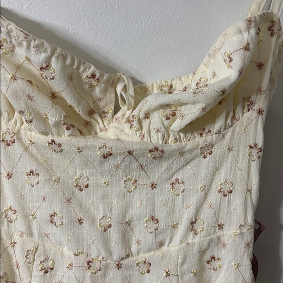 NEW Haute Monde Butter Yellow Floral Midi Dress Romantic Coquette Sabrina Small - Picture 3 of 7